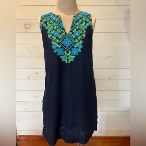 JCrew Button Back Linen Shift Dress